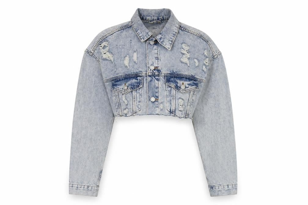 Denim & Co. Womens Blue Jacket Size 12 Button