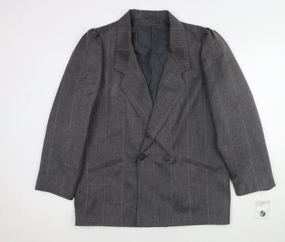 Additional front view of C&A women’s grey check polyester jacket blazer, size UK 18