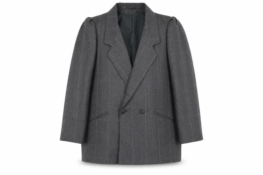 C&A Womens Grey Check Polyester Jacket Blazer Size 18
