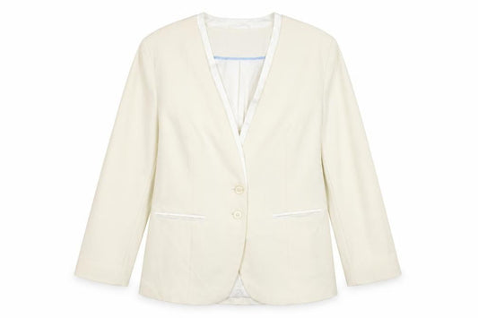 Joanna Hope Womens White Polyester Jacket Blazer Size 16