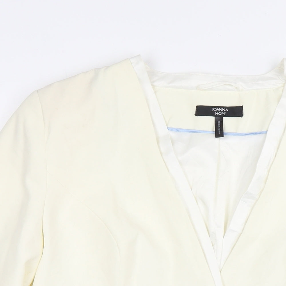 Joanna Hope Womens White Polyester Jacket Blazer Size 16