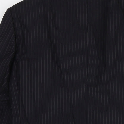 Next Mens Black Striped Wool Jacket Blazer Size 40 Regular