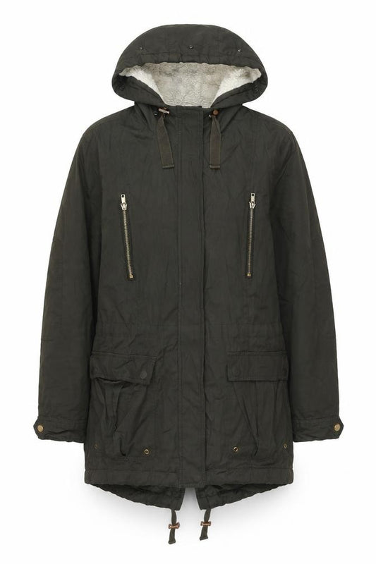 ASOS Womens Green Trench Coat Jacket Size 10 Zip