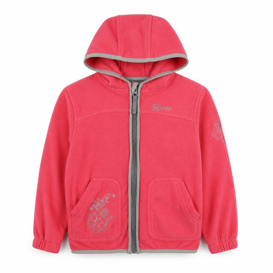 Front view of Hi Gear boys’ pink jacket, size 5-6, years zip