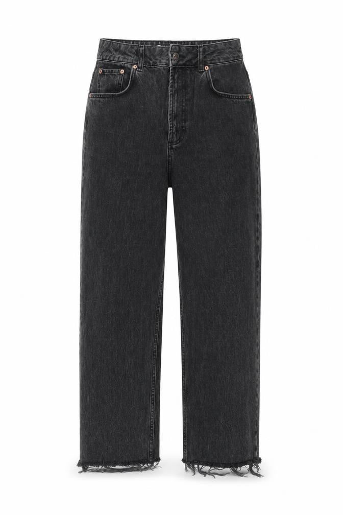 ASOS Womens Black Cotton Wide-Leg Jeans Size 30 in L32 in Regular Zip