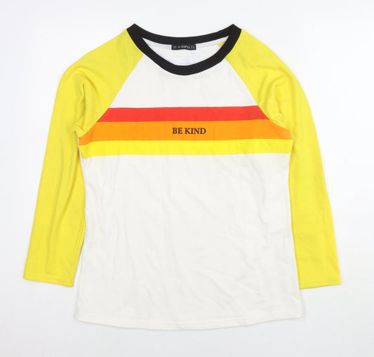 Zaful Womens Multicoloured Colourblock Cotton Pullover Sweatshirt Size M Pullover - Be Kind