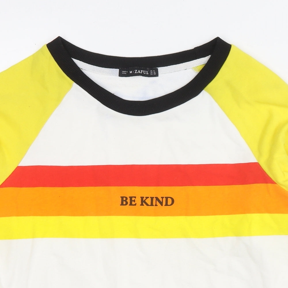 Zaful Womens Multicoloured Colourblock Cotton Pullover Sweatshirt Size M Pullover - Be Kind