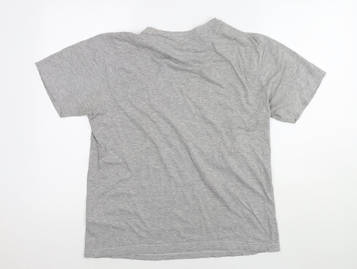 Studio Womens Grey Cotton Basic T-Shirt Size M Round Neck - Made for Speed Motorcycle