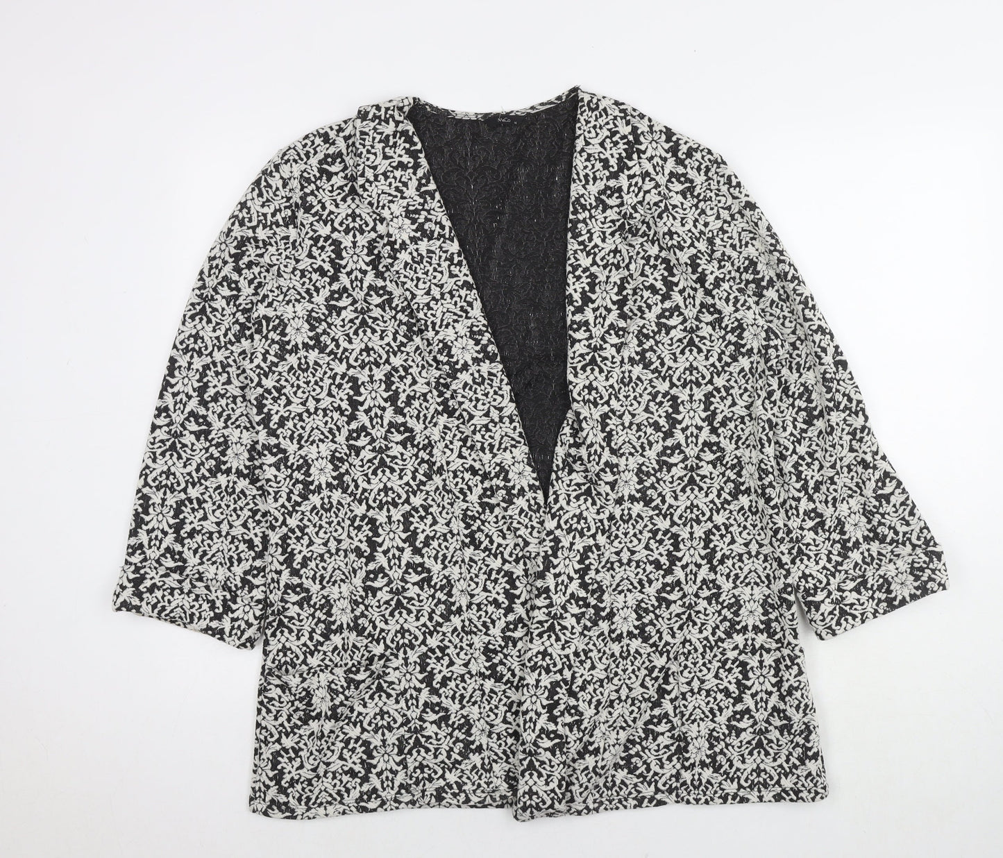 M&Co Womens Multicoloured Geometric Overcoat Coatigan Size 14
