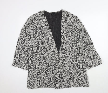 M&Co Womens Multicoloured Geometric Overcoat Coatigan Size 14