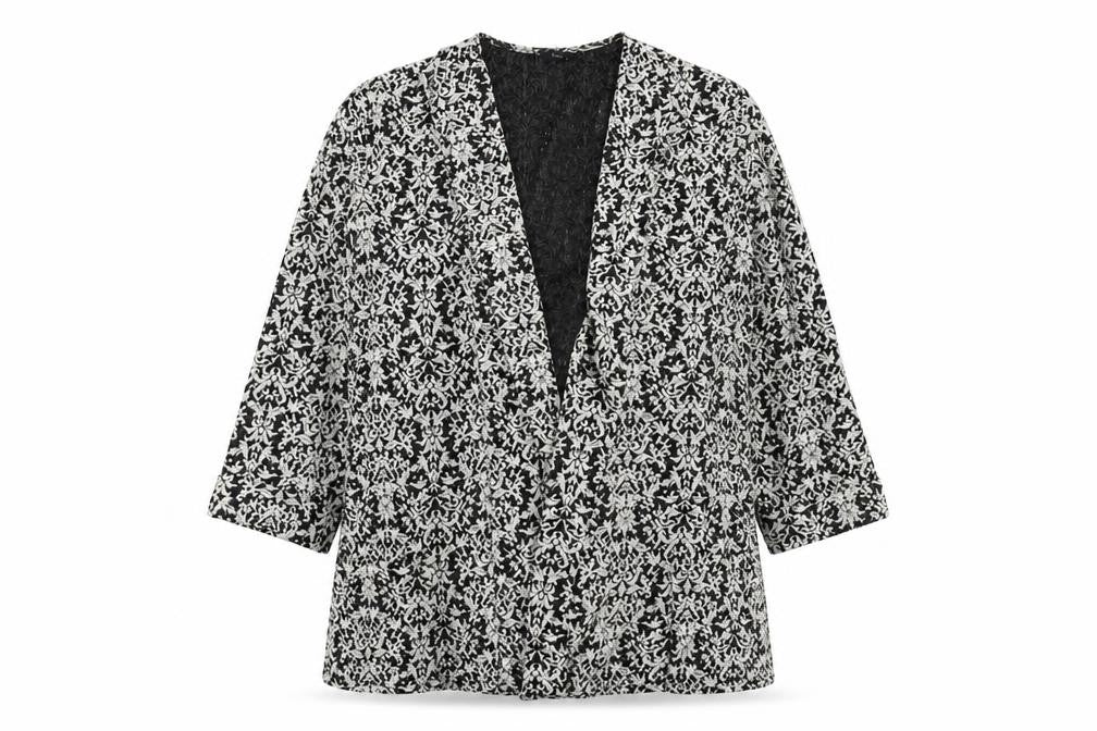 M&Co Womens Multicoloured Geometric Overcoat Coatigan Size 14