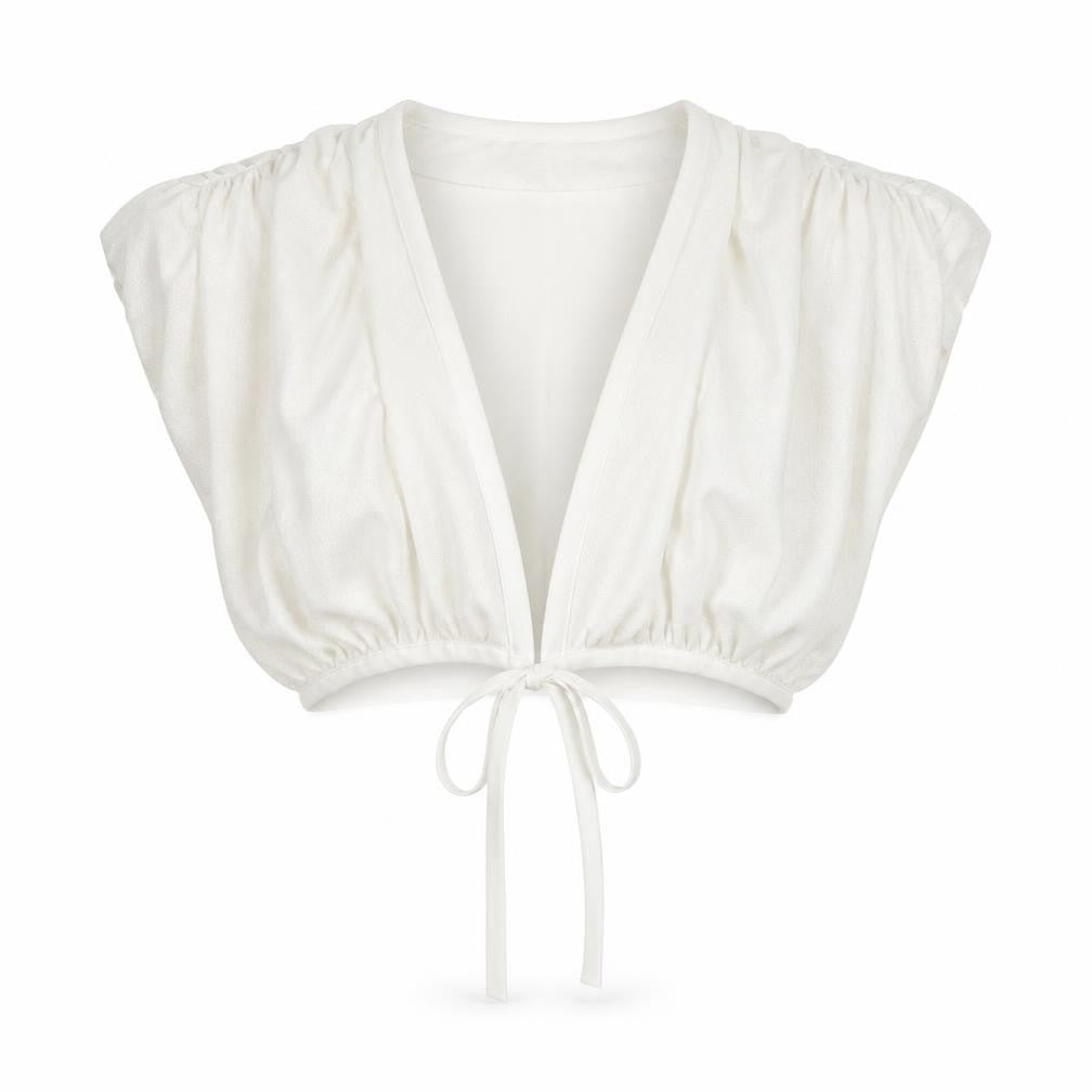 Zara Womens White Polyester Wrap Blouse Size S V-Neck