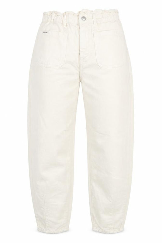 Zara Womens Ivory Cotton Straight Jeans Size 8 L24 in Regular Zip