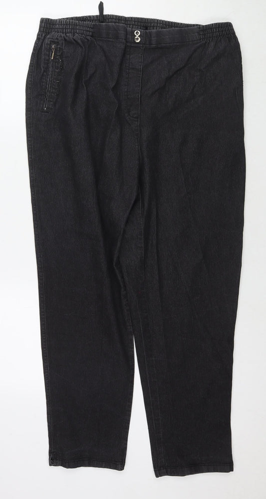 Newfashion Womens Black Cotton Jegging Jeans Size 26 in L26 in Regular