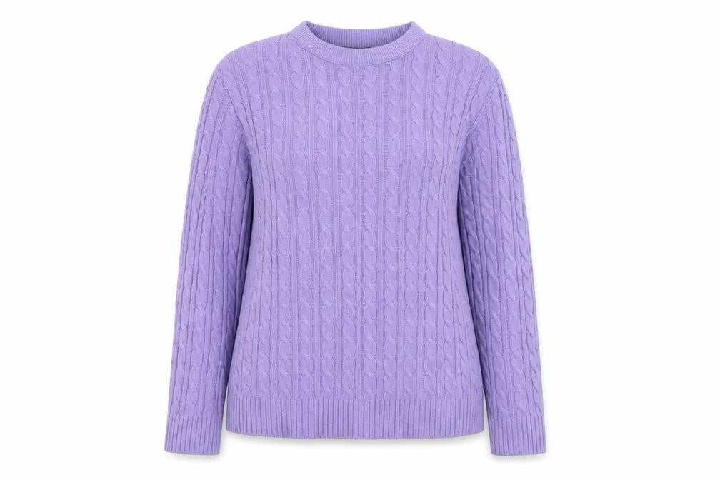 Chick Womens Purple Round Neck Cotton Pullover Jumper Size S