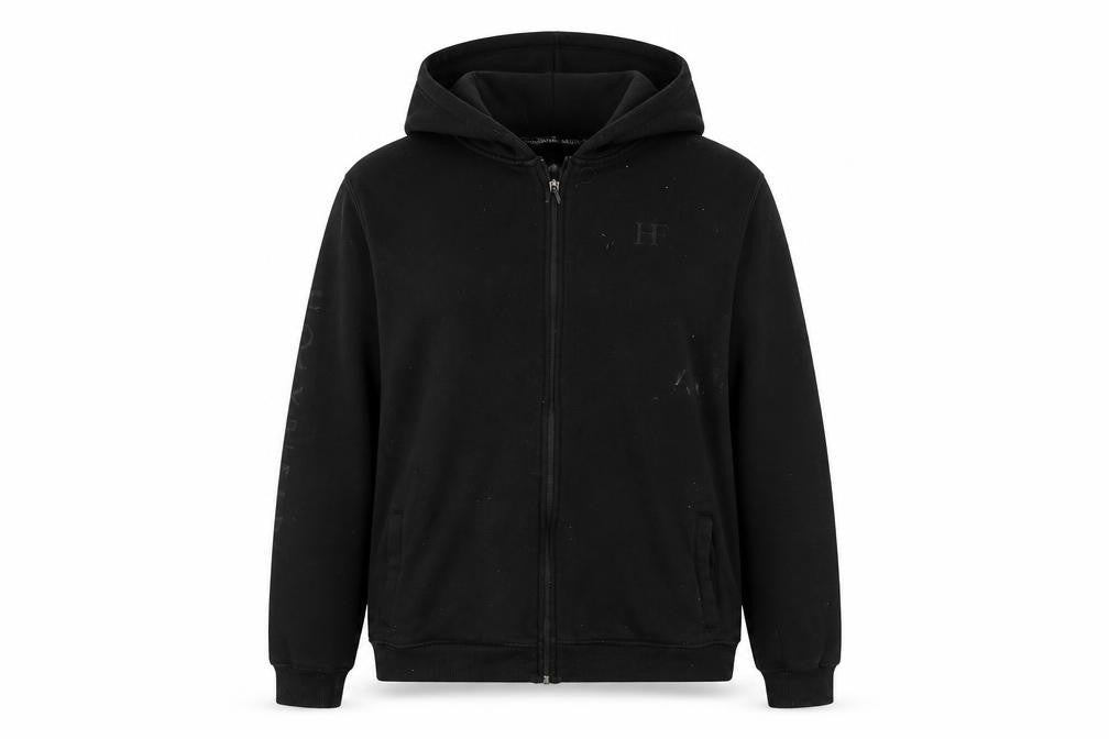 Holyfield Womens Black Cotton Full Zip Hoodie Size L Zip - Logo Vintage