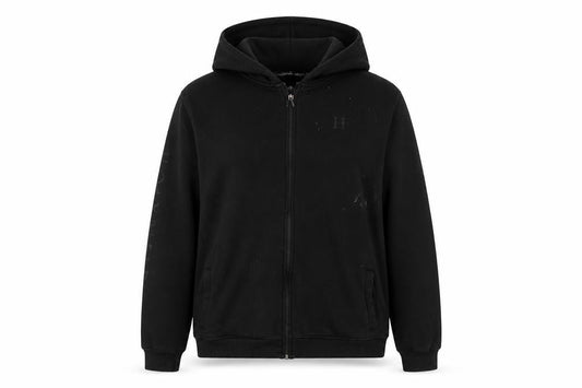 Holyfield Womens Black Cotton Full Zip Hoodie Size L Zip - Logo Vintage