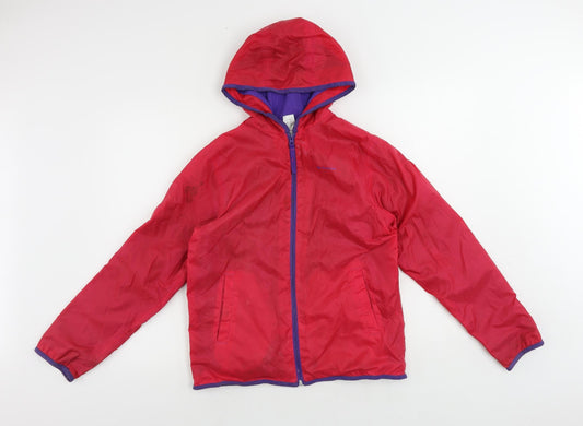 Quechua Girls Pink Windbreaker Jacket Size 12 Years Zip - Logo Outdoor Walking Water Resistant