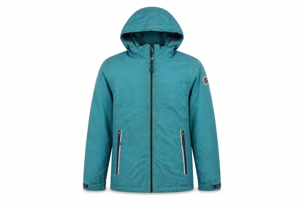 Killtec Girls Green Windbreaker Jacket Size 14 Years Zip - Technical Waterproof Windproof Hooded