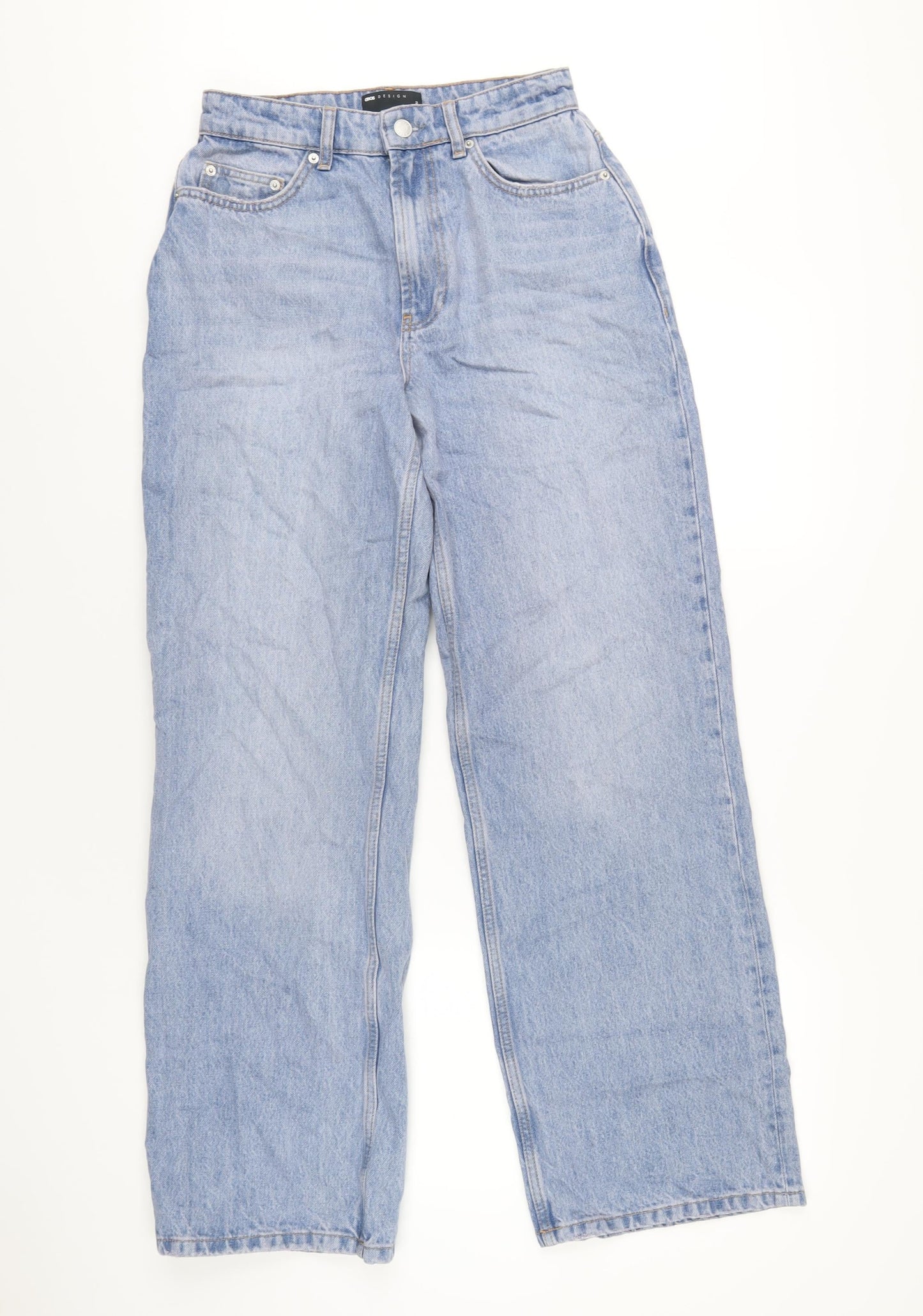 ASOS Womens Blue Cotton Straight Jeans Size 26 in L32 in Regular Zip