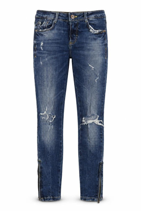 Zara Womens Blue Cotton Skinny Jeans Size 6 L26 in Regular Zip