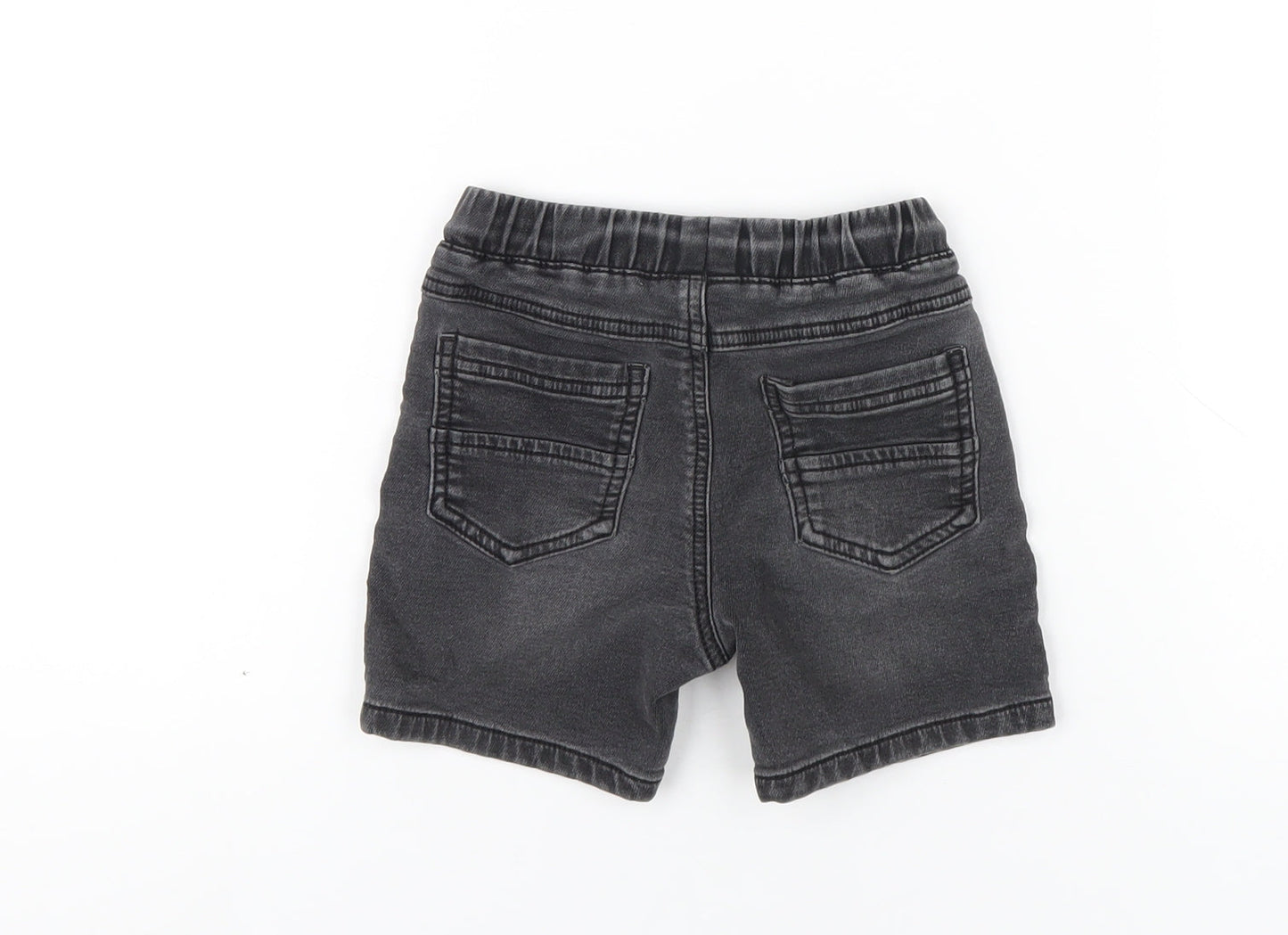 NEXT Boys Black Cotton Bermuda Shorts Size 2 Years Regular Drawstring