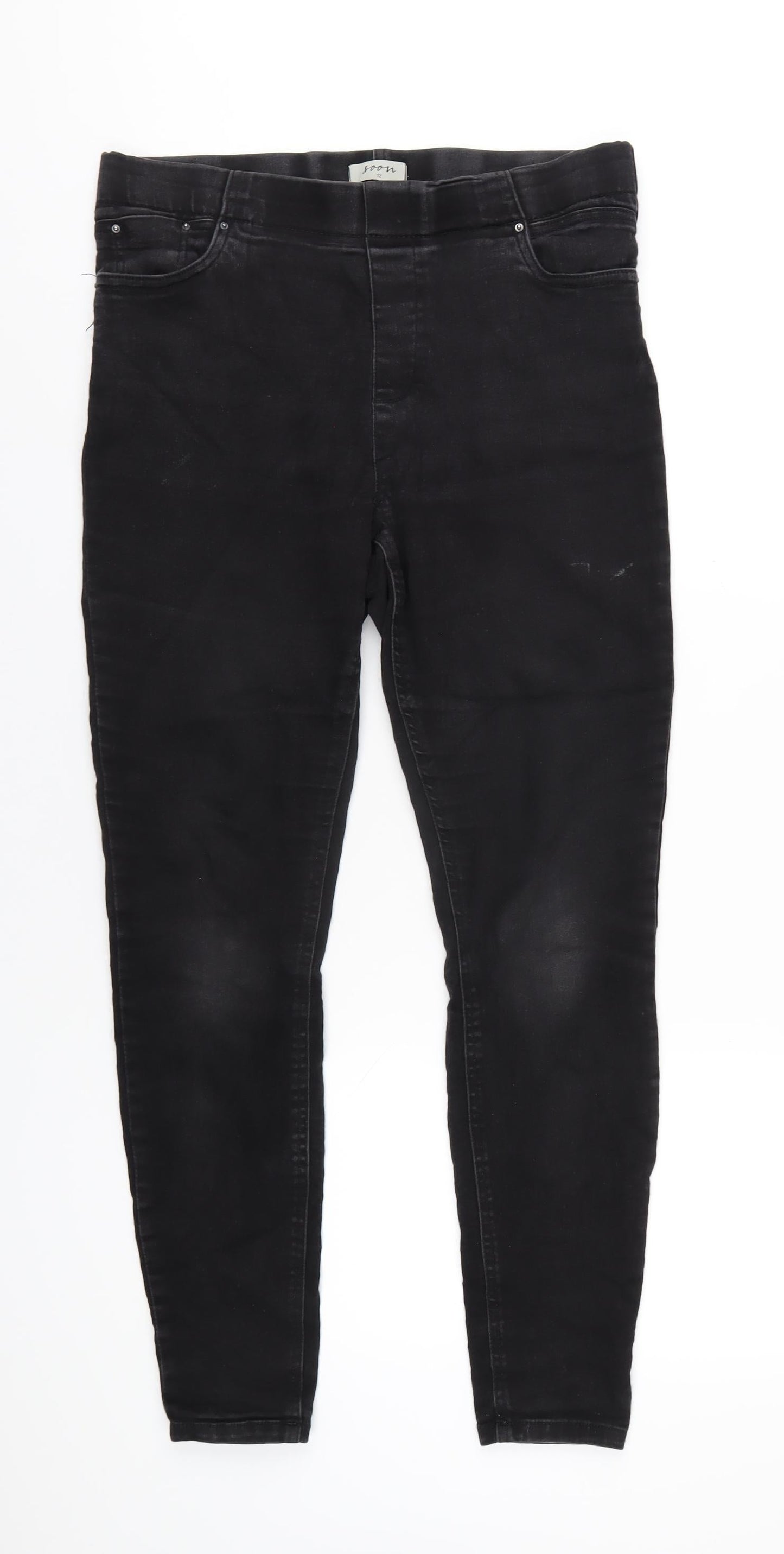 Soon Womens Black Cotton Jegging Jeans Size 12 L30 in Regular