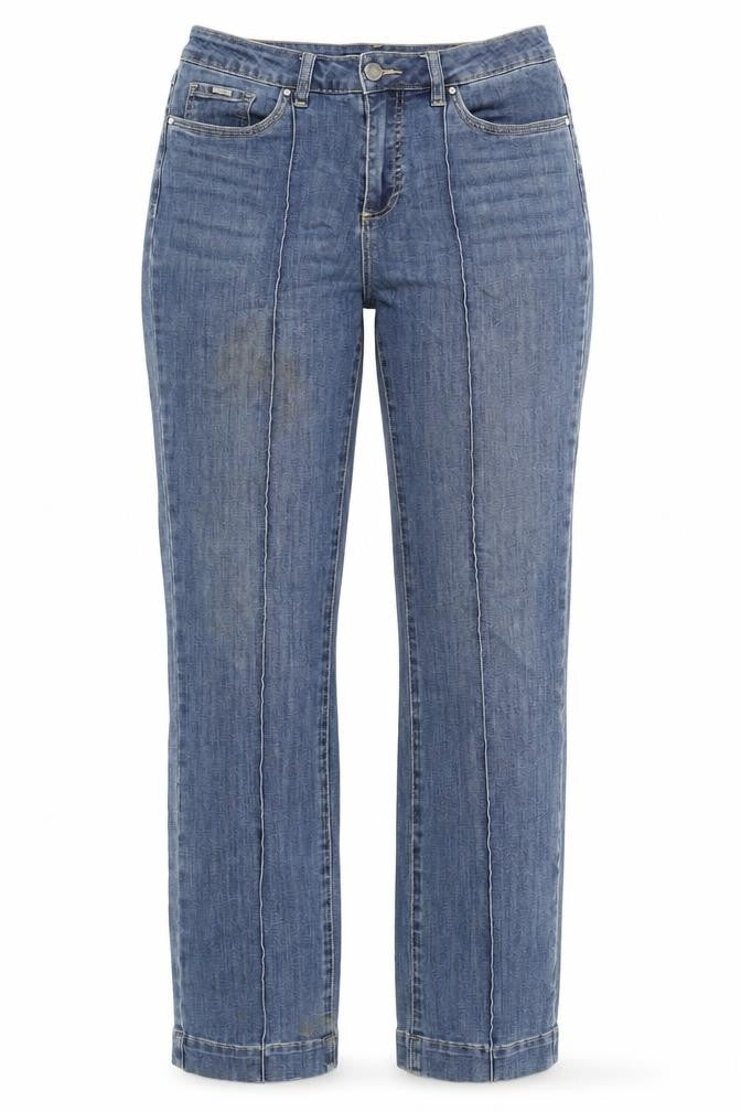 French Dressing Womens Blue Cotton Straight Jeans Size 10 L32 in Regular Zip