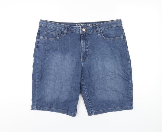 Lee Womens Blue Cotton Bermuda Shorts Size 38 in L11 in Regular Zip