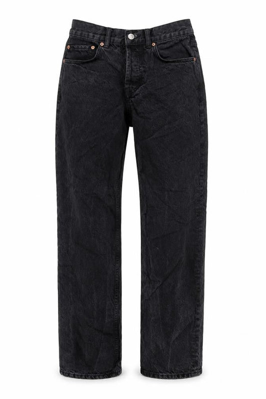 ASOS Womens Black Cotton Straight Jeans Size 28 in L32 in Regular Button