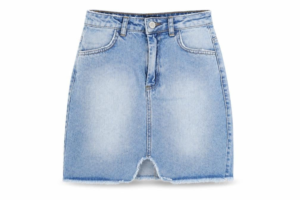 Missguided Womens Blue Cotton A-Line Skirt Size 6 Zip