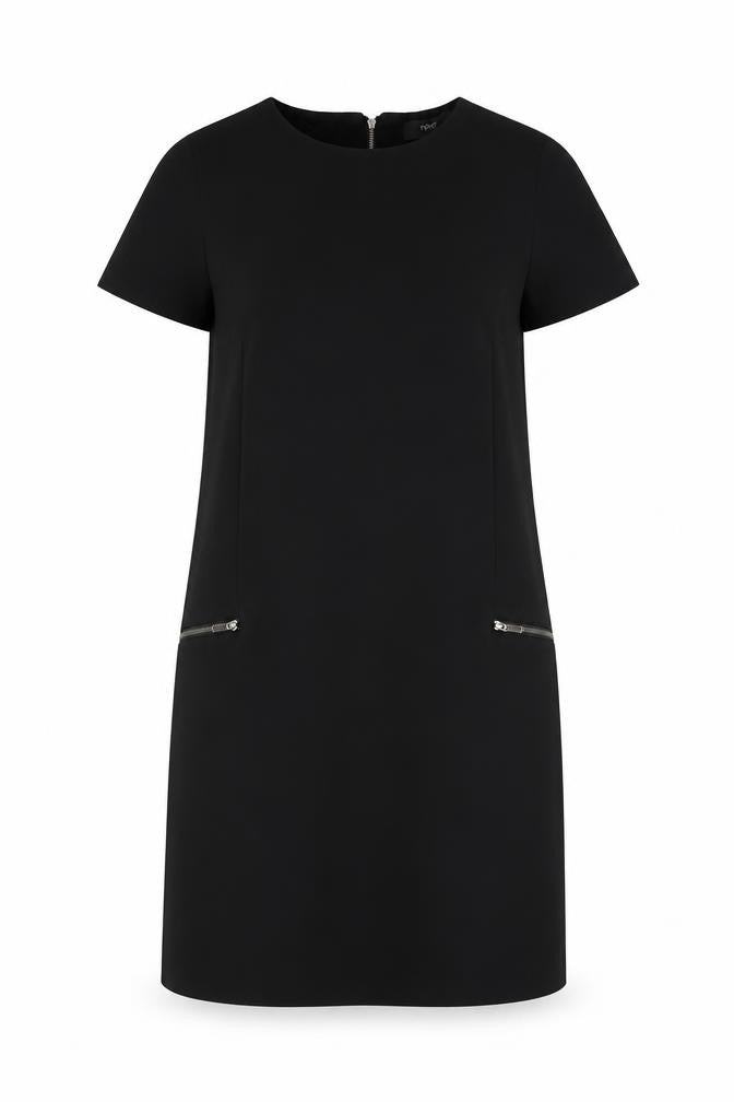 NEXT Womens Black Polyester A-Line Size 12 Round Neck Zip