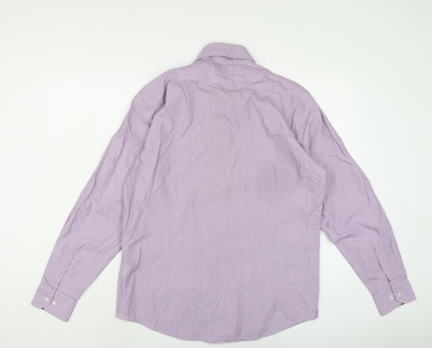 Blazer Mens Purple Cotton Button-Up Size 16 Collared Button
