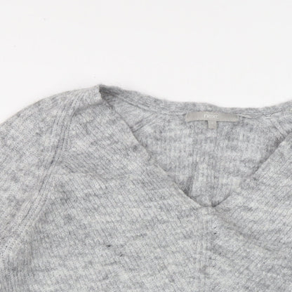 Next Womens Grey V-Neck Acrylic Pullover Jumper Size S
