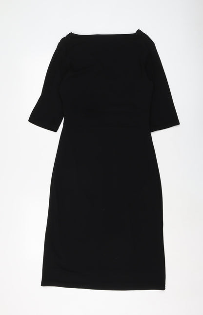 Next Womens Black Polyester A-Line Size 10 V-Neck Pullover