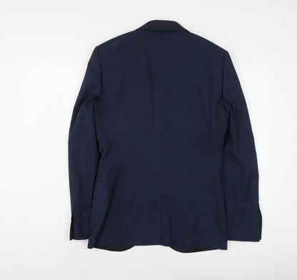 Next Mens Blue Polyester Jacket Suit Jacket Size 36 Regular