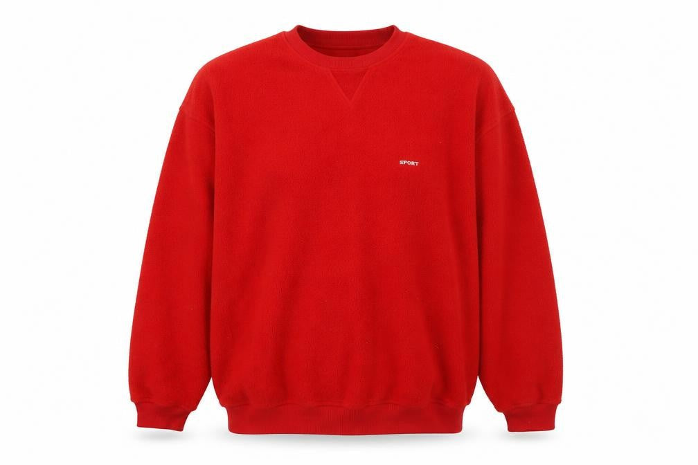 WEEKENDERS Mens Red Polyester Pullover Sweatshirt Size L