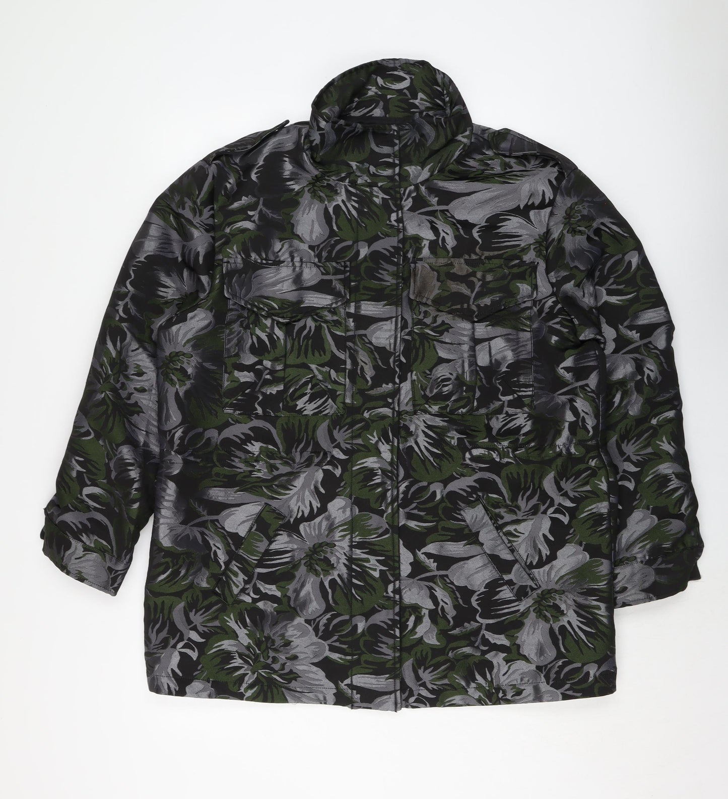 NEXT Womens Grey Floral Jacket Size 14 Zip