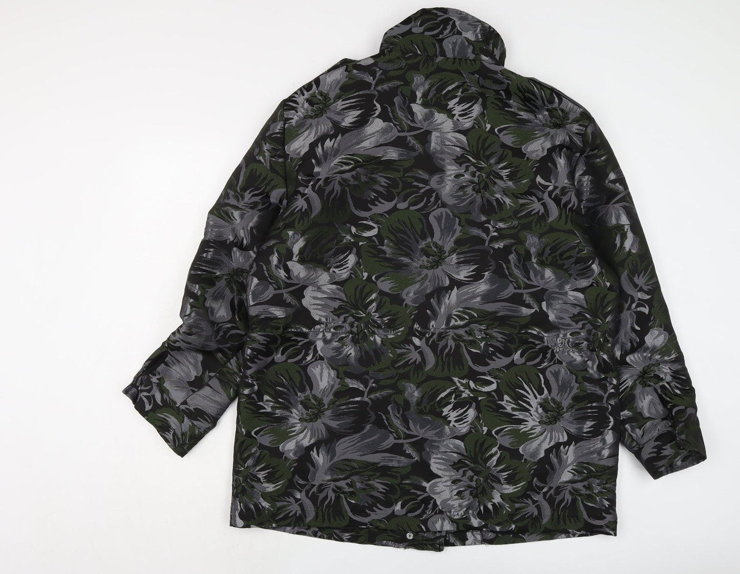 NEXT Womens Grey Floral Jacket Size 14 Zip