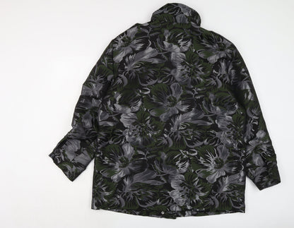Next Womens Grey Floral Jacket Size 14 Zip