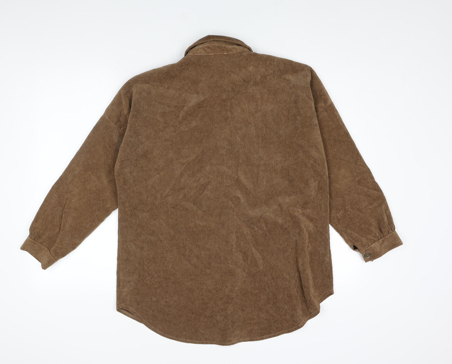 Rebellious Womens Brown Polyester Basic Button-Up Size 8 Collared