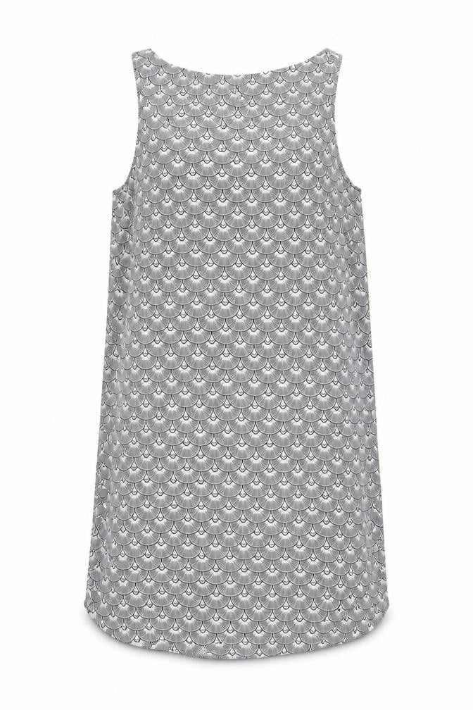 H&M Womens Black Geometric Polyester Shift Size 10 Round Neck Pullover