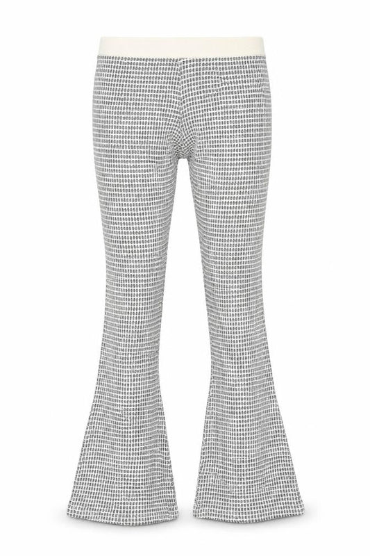 Zara Womens White Geometric Cotton Trousers Size M L34 in Regular