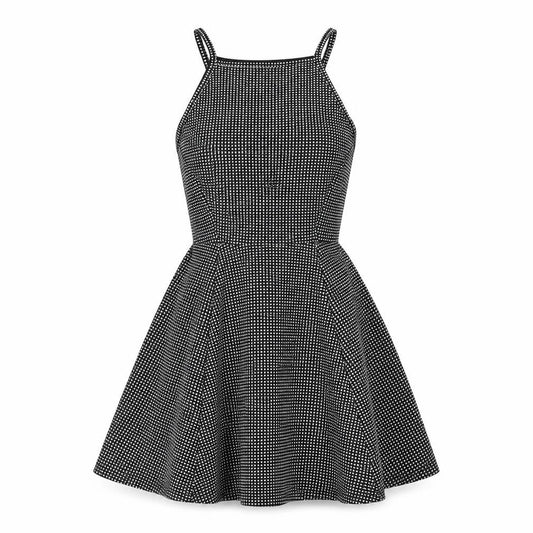 Divided by H&M Womens Black Geometric Polyester Fit & Flare Size 10 Square Neck Pullover