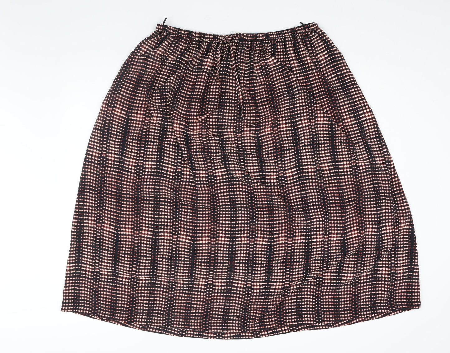 Per Una Womens Black Geometric Polyester A-Line Skirt Size 16 Drawstring
