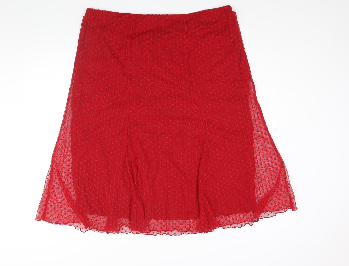 Renaissance Womens Red Polka Dot Polyester A-Line Skirt Size 24