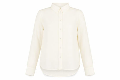 Zara Womens Ivory Polyester Basic Blouse Size XS Collared - Semi Sheer