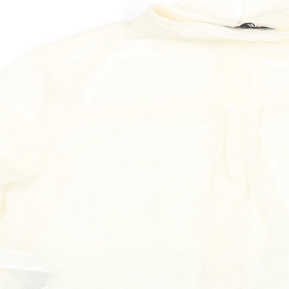Zara Womens Ivory Polyester Basic Blouse Size XS Collared - Semi Sheer