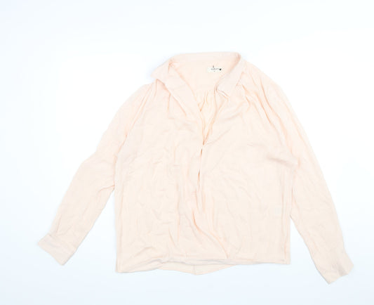 ba&sh Womens Pink Polyester Basic Blouse Size 10 V-Neck