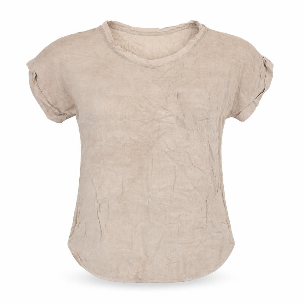 French Connection Womens Brown Viscose Basic Blouse Size 8 Round Neck